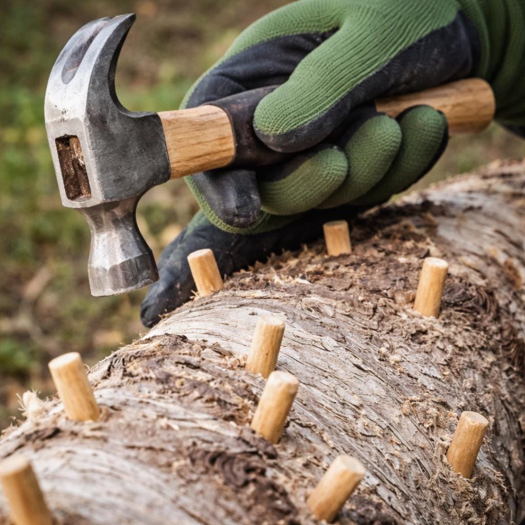 Pilzbrut-Dickkerne für Schmetterlings-Trameten (200 Stück) | Pilze selbst züchten | Beimpfung von Hartholzstämmen