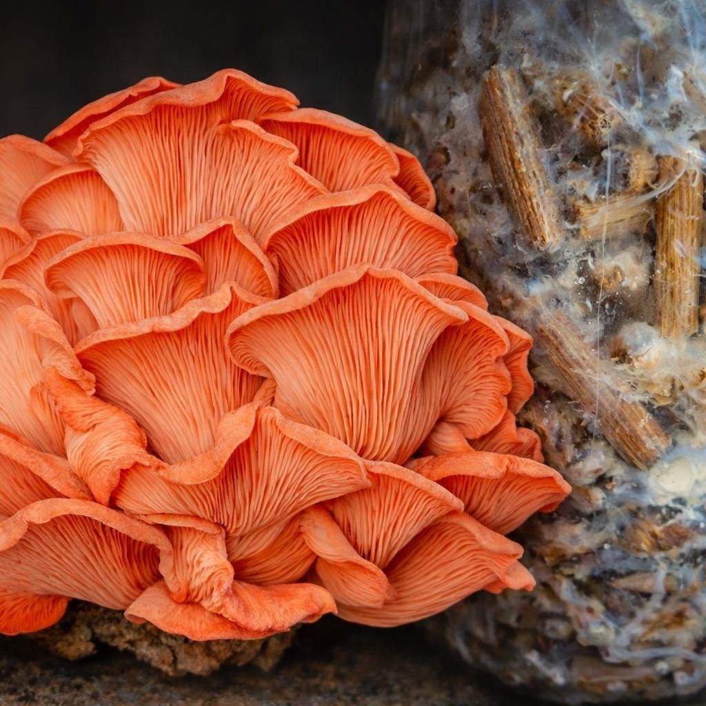 Pilzbrut für rosa Austernpilze, 200 Stück | Gourmet-Pilze selbst züchten | Impfset für Hartholzstämme