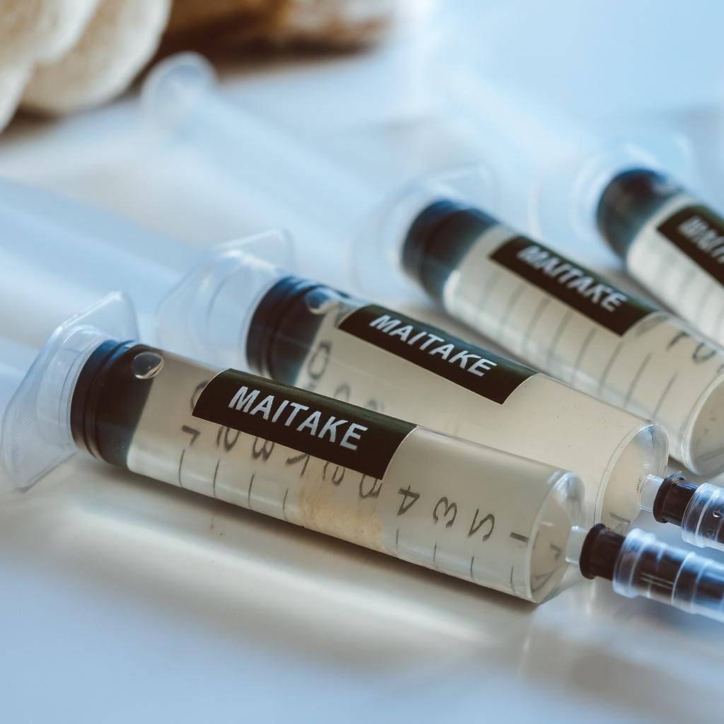 Maitake-Flüssigkultur-Spritzen 5 x 10 ml | Grifola frondosa | Gourmet-Pilzkultur