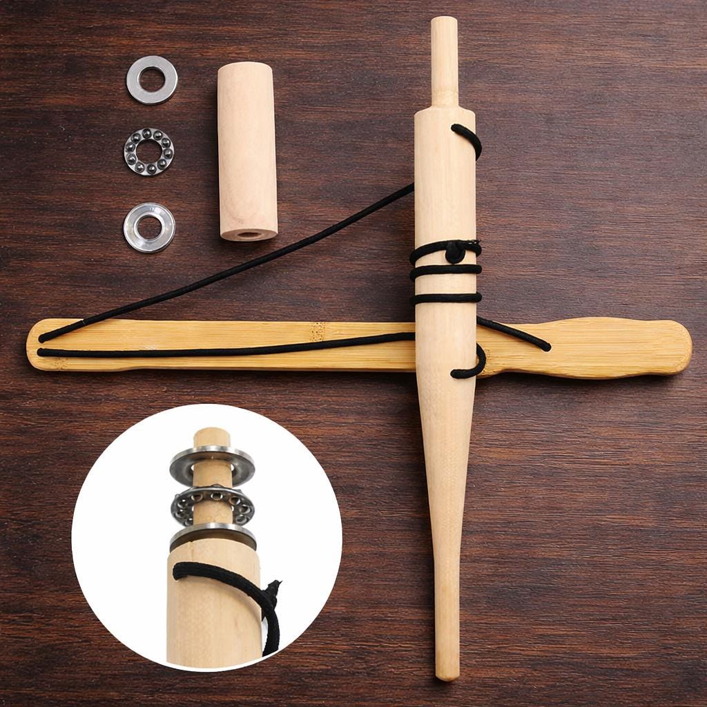 Feuerstarter-Set mit Bogenbohrer – Primitives Feuerset für Bushcraft, Survival und Outdoor-Camping