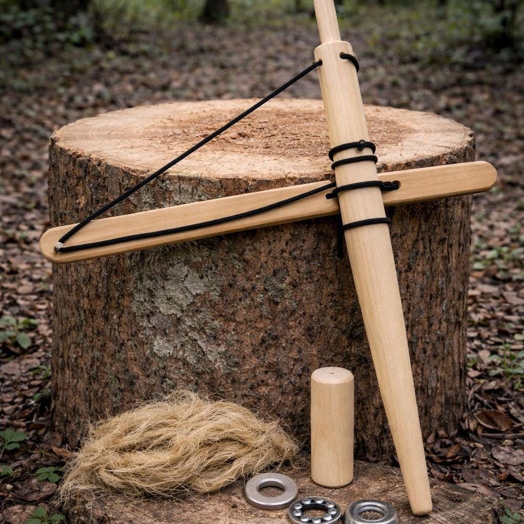 Handcrafted Bushcraft Survival Kit – Scotch Eye Auger & Bow Drill Fire Starter