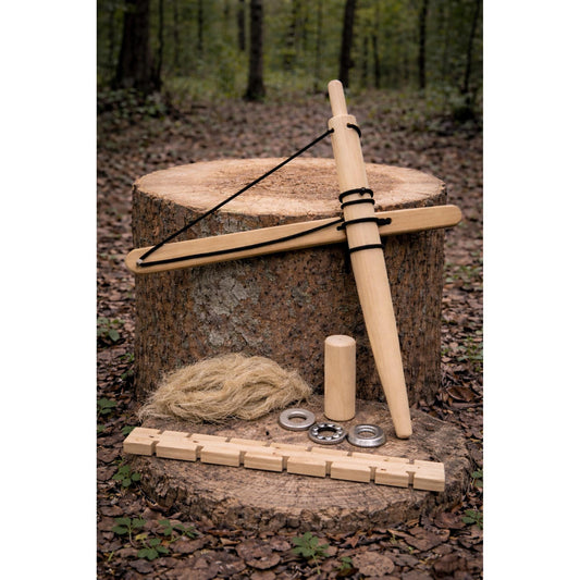 Feuerstarter-Set mit Bogenbohrer – Primitives Feuerset für Bushcraft, Survival und Outdoor-Camping