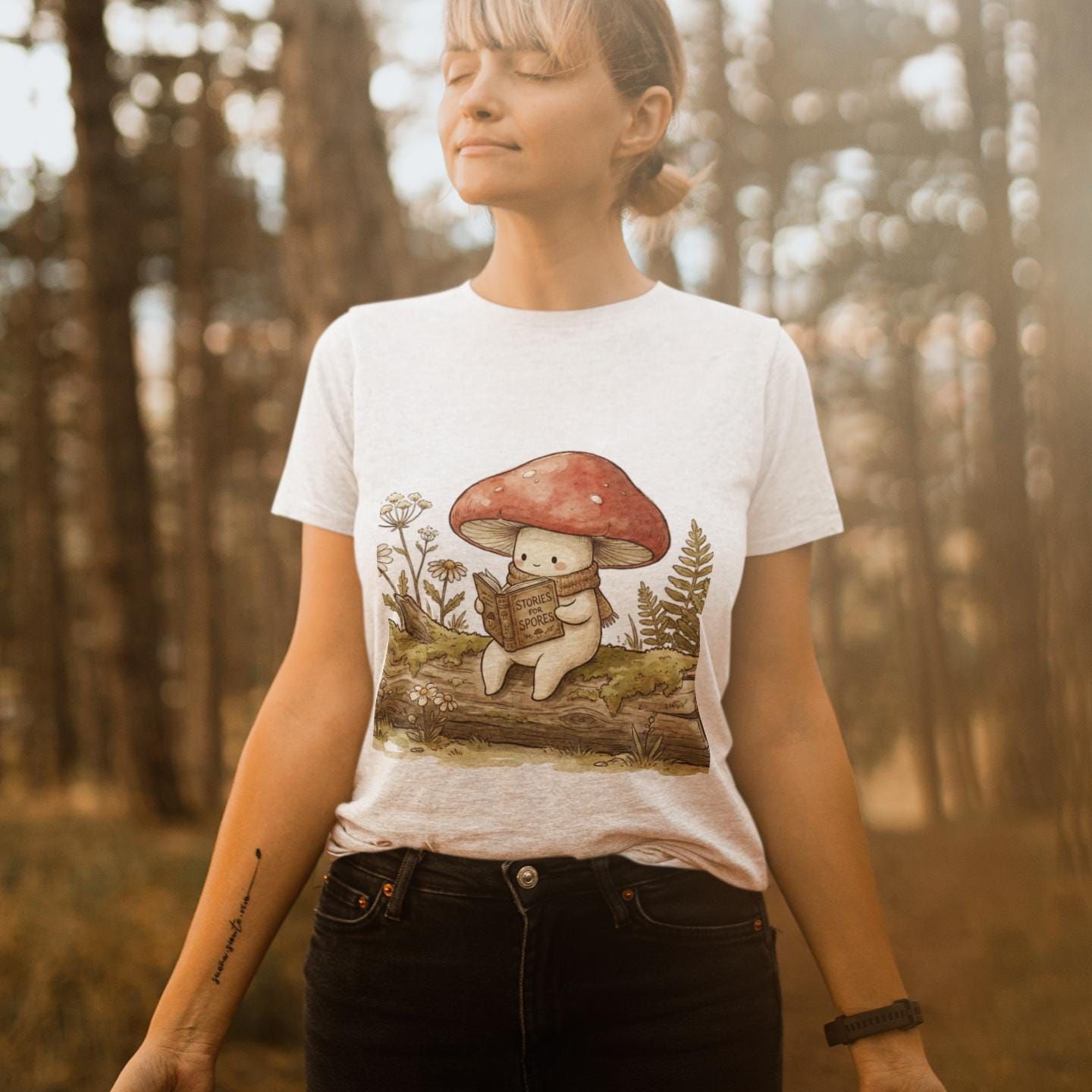 Pilz-T-Shirt Unisex | Pilzmotiv mit rotem Amanita-Print | Zauberpilze | Gärtnergeschenk | Kawaii-T-Shirt