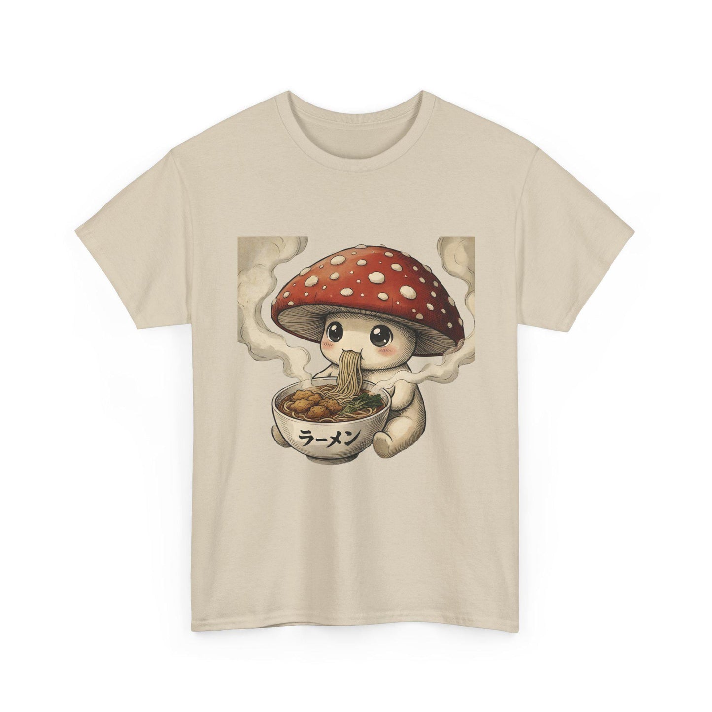 Kawaii-Pilz-Ramen-T-Shirt | Pilz-Motiv-T-Shirt, Zauberpilz-Shirt, Mykologie, Kawaii-Stil, gemütlicher Anime-Stil
